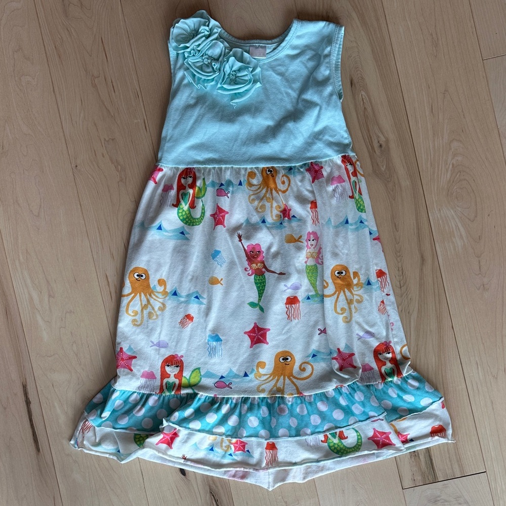 Aqua Mermaid and Octopus Dress